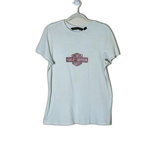 Vintage Women Harley Davidson Motorcycle HD Single Stitch Tee Large Embroidered